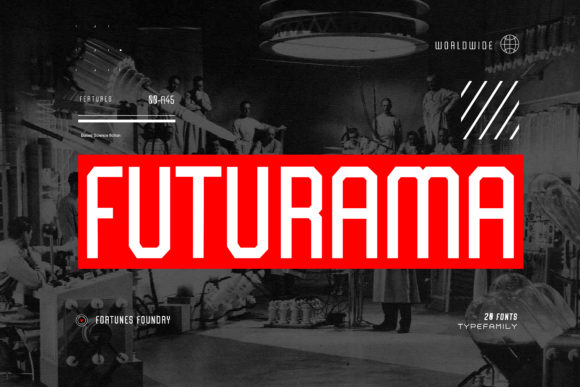 Futurama Display Font for Creative Product Makers